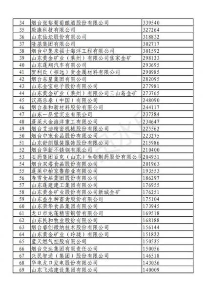 烟台有那些比较强的企业