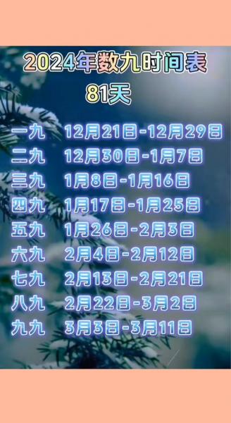 一九是从哪天开始算