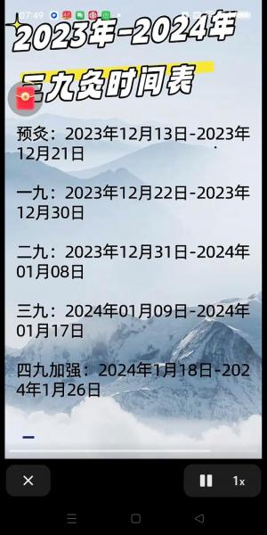 2023年数九时间表